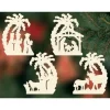 4 Crèches De Noël Sous Un Palmier A Suspendre Au Sapin - Set N° 23|Ratags, décos de Noël lumineuses en bois Hot