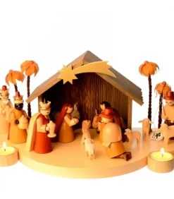 Grande Crèche De Noël En Bois Avec Personnages|Richard Glasser, Pyramides de Noël allemandes Sale